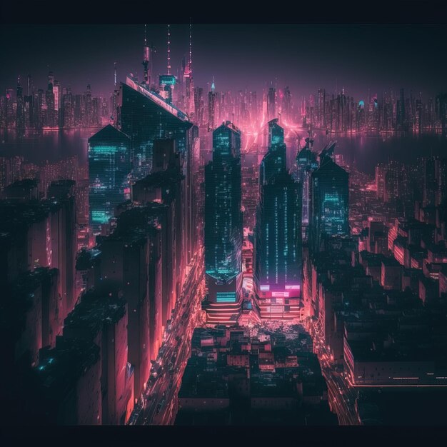 The neon-lit streets of a cyberpunk anime night city with this captivating  4K wallpaper generated ai 26481509 Stock Photo at Vecteezy