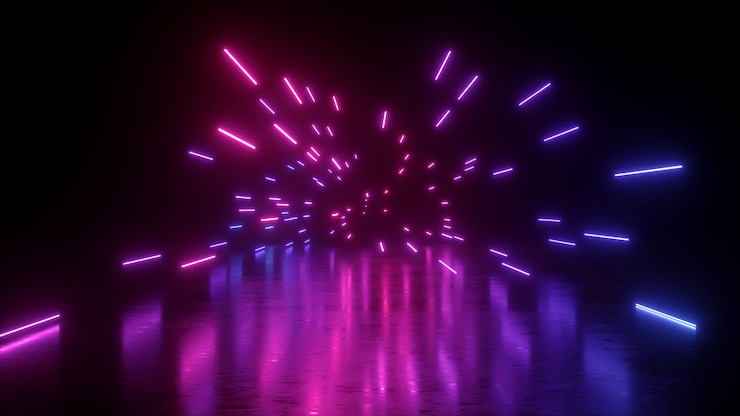 Photo pink and blue neon lights
