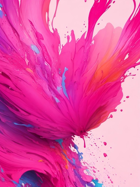 Pink and blue paint splashes on pink background