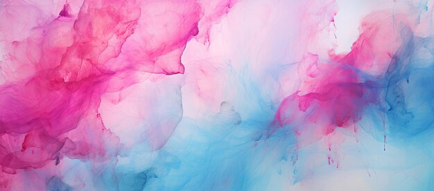 Pink and blue painting on white background