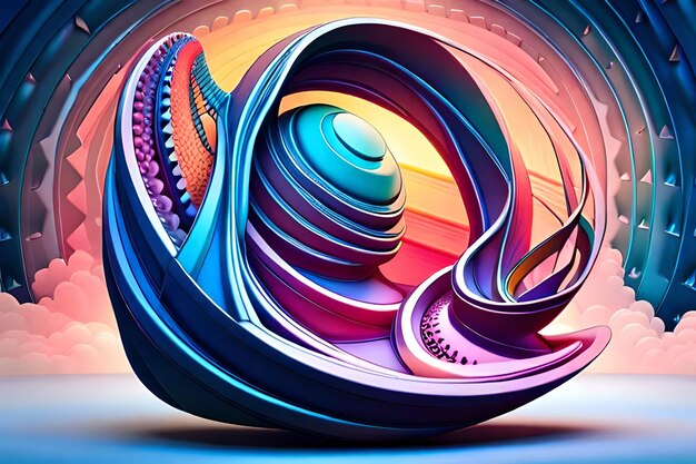 A pink and blue picture of a large spiraled structure A pink and blue Illustration background