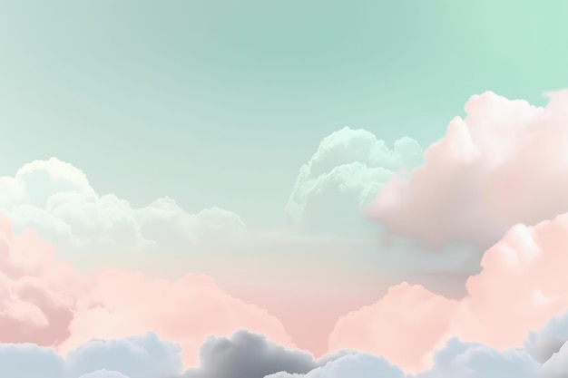 A pink and blue sky with white clouds generative AI