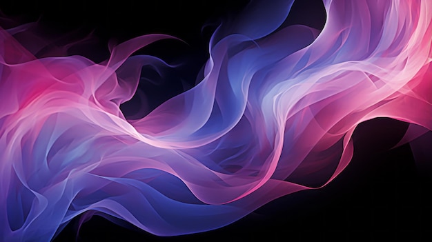 pink and blue smoke on a black background