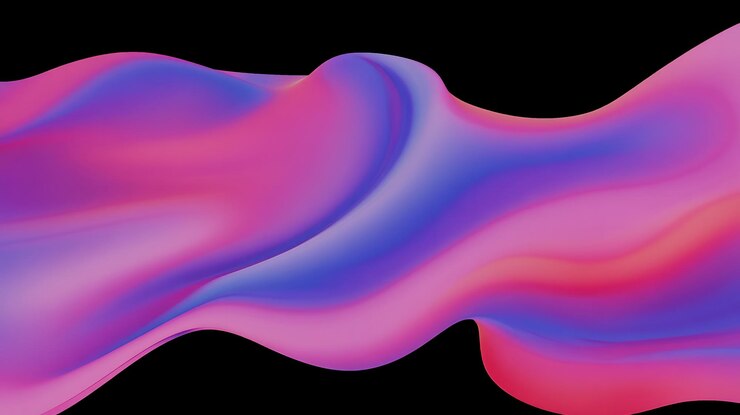 Photo a pink and blue wave on a black background