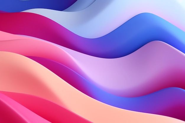 Pink and blue waves background with a blue background