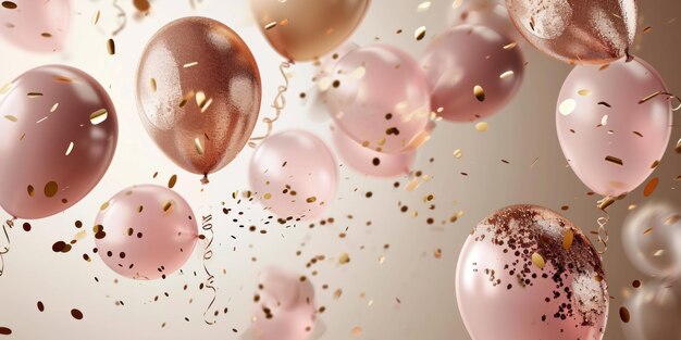 Photo pink blush gold glitter balloons