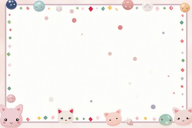 Photo a pink border with a bunch of cats and balls on it