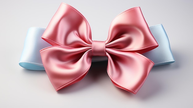 pink bow on a white background