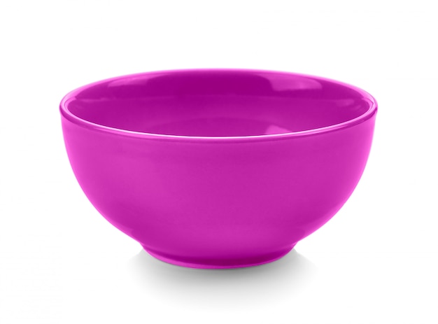 Pink bowl on white surface