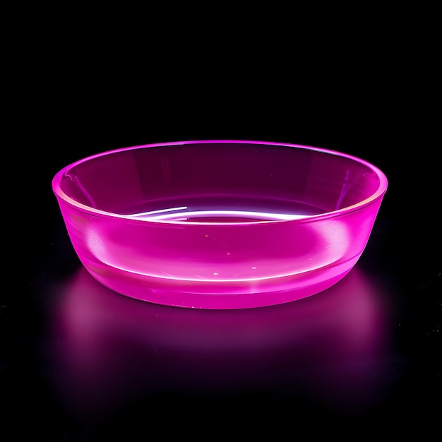 Photo a pink bowl with a pink rim is on a black background