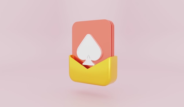 A pink box with a ace of spades logo on it.