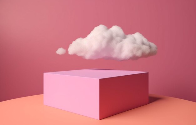 A pink box with a cloud on it