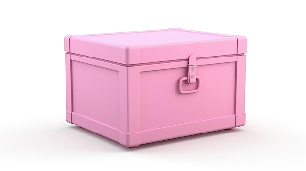 A pink box with a handle on the front and the handle on the front.