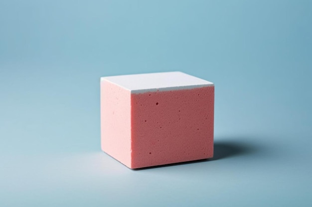 a pink box with holes in it is made of pink bricks.