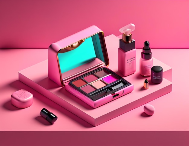 A pink box with a pink box that says " mac cosmetics " on it.