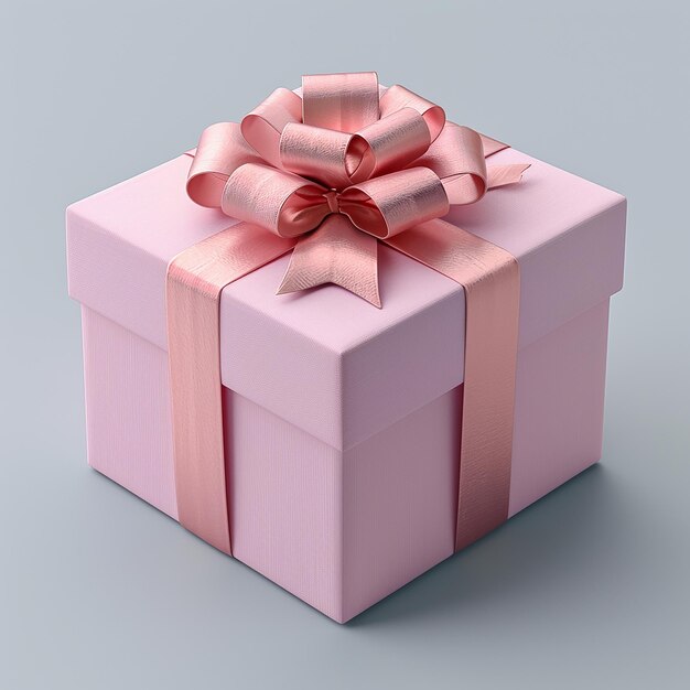 a pink box with a pink ribbon tied around it