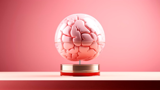 Pink Brain Model Neurological Research Medical Innovation