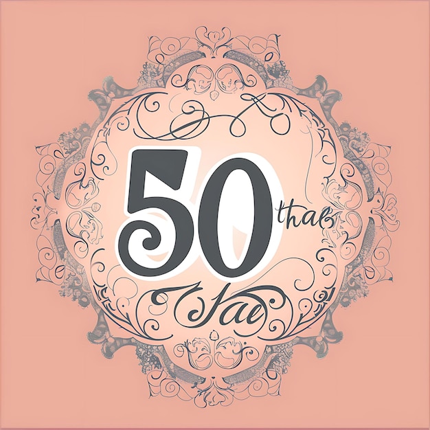 a pink and brown sign that says 50 years