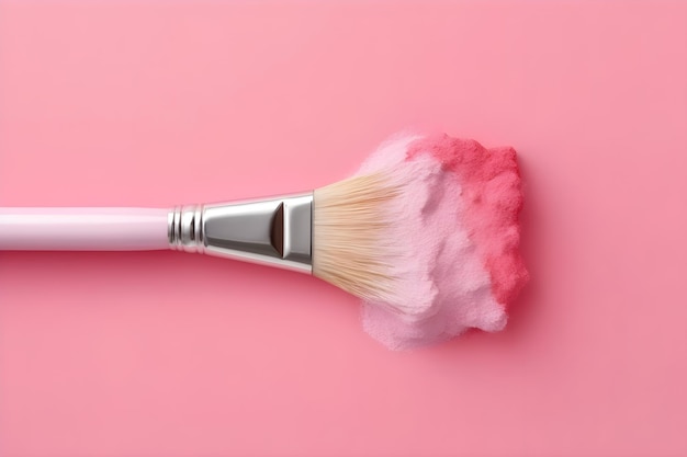 Pink brush with a pink brush on a pink background