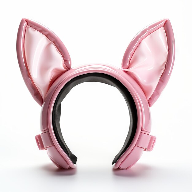 pink bunny ear headband isolated on white background front