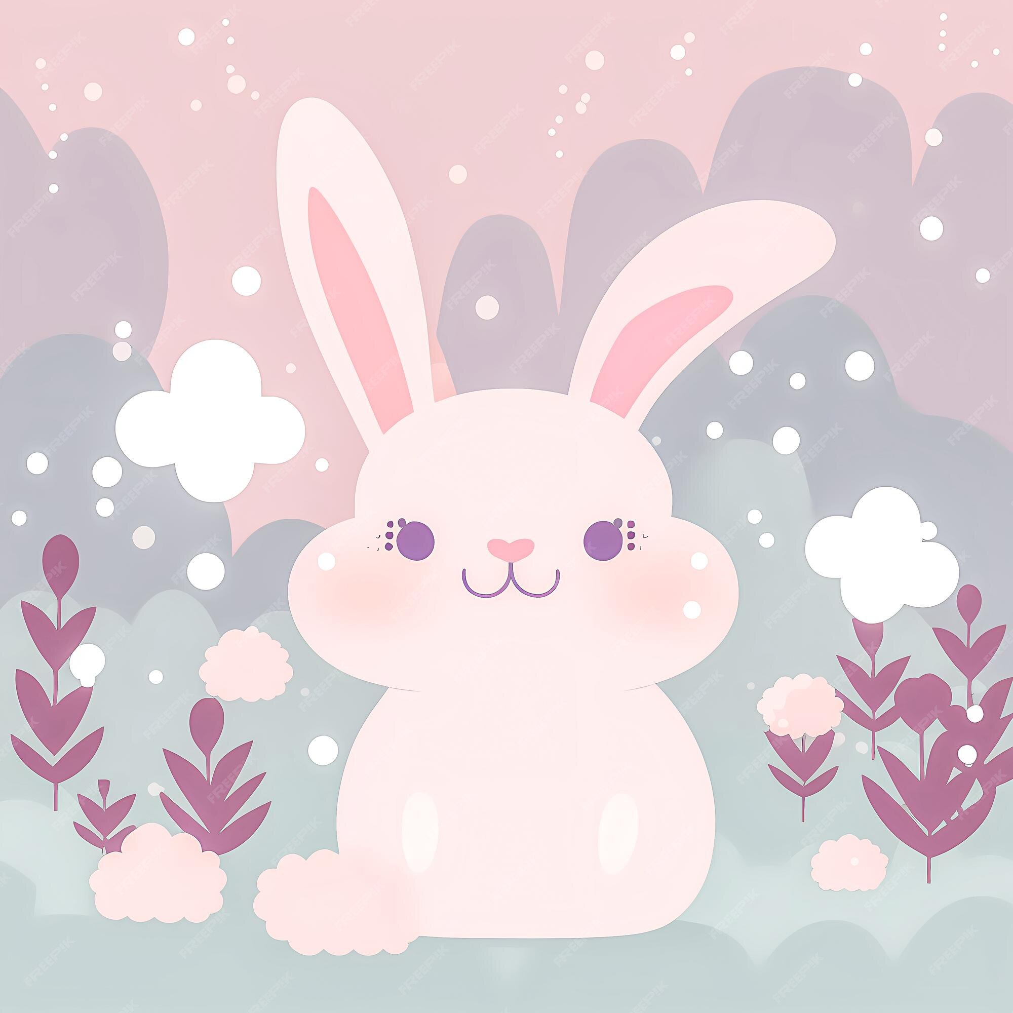 Bunny Pyon Kawaii Face (Pink)