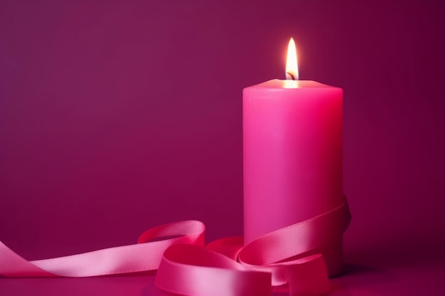 Pink burning candle spa Rose flaming relax spa style Generate Ai