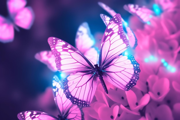 Pink butterfly background