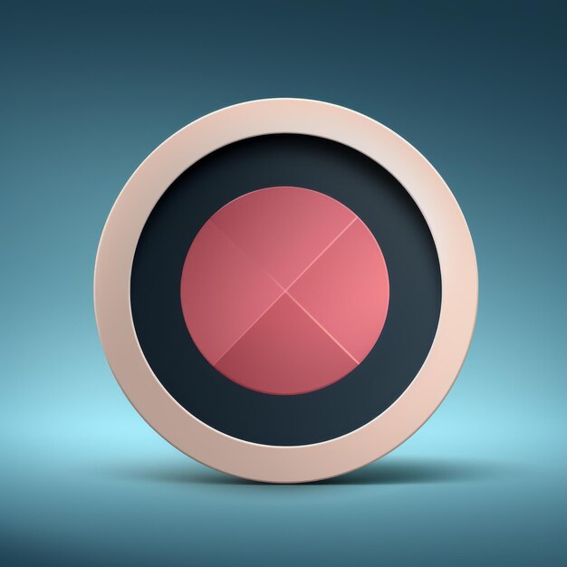 Photo a pink button on a blue background