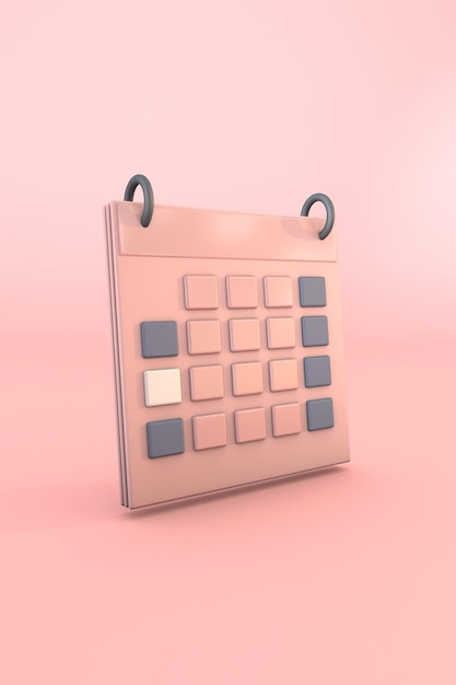 Pink Calendar een roos 3D-afspraak voor planner