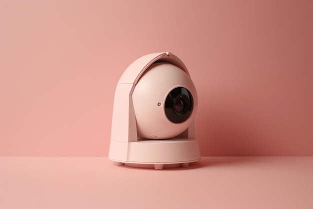 A pink camera on a pink background