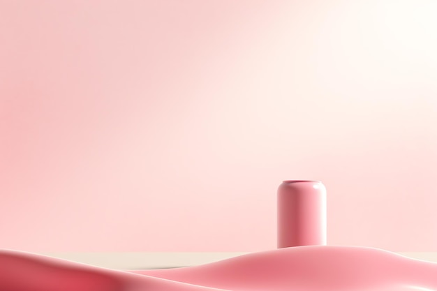 A pink can on a table