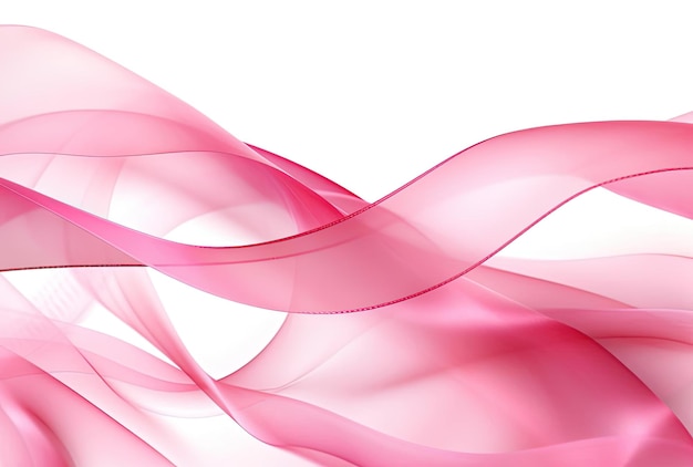 a pink cancer ribbon isolated on a white background