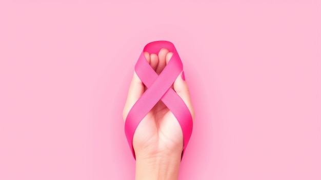 A pink cancer ribbon