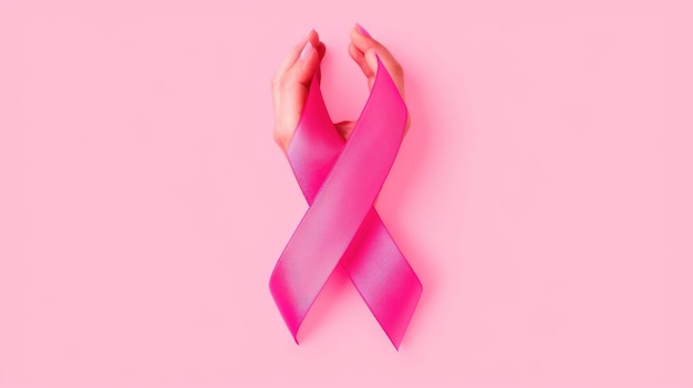 A pink cancer ribbon