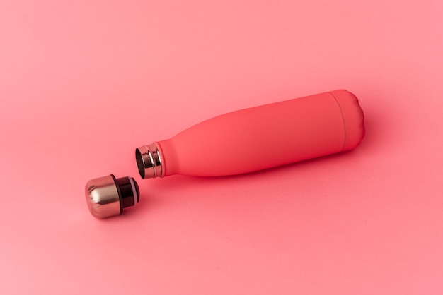 Pink canteen isolated on pink background