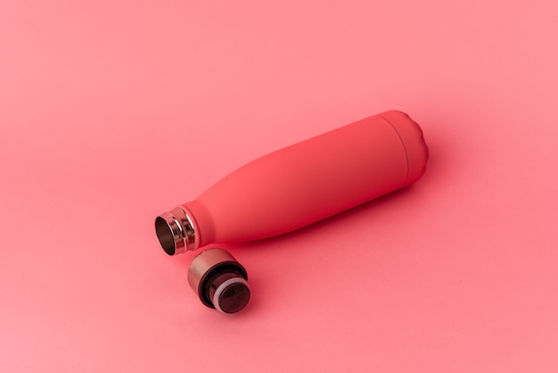 Pink canteen isolated on pink background