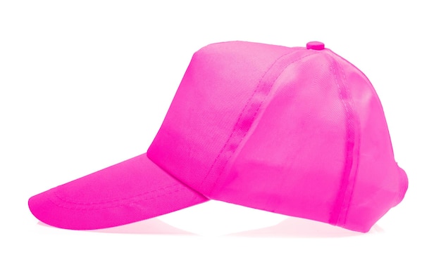 Pink cap isolated on white background.