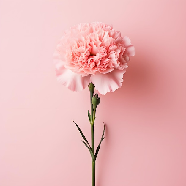 Pink Carnations Set Against a Soft Pink Background for Mothers Day Celebration Generative AI