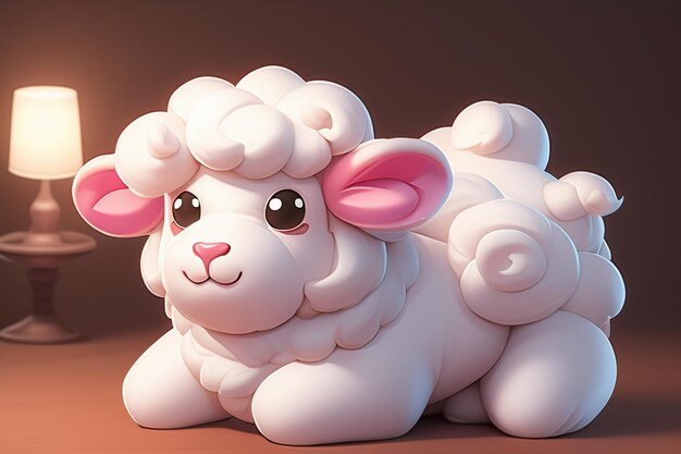 pink cartoon animal sheep icon anime game character animal wallpaper background