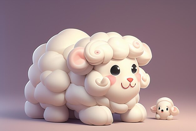 pink cartoon animal sheep icon anime game character animal wallpaper background