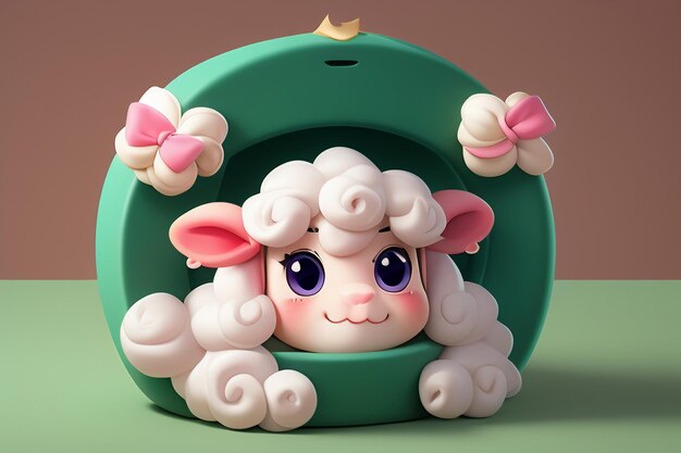 Photo pink cartoon animal sheep icon anime game character animal wallpaper background