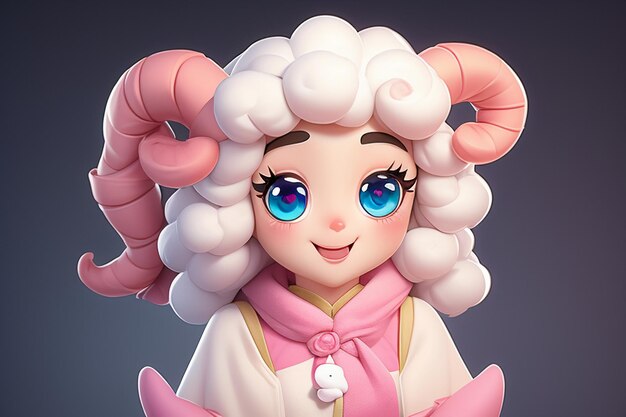 pink cartoon animal sheep icon anime game character animal wallpaper background