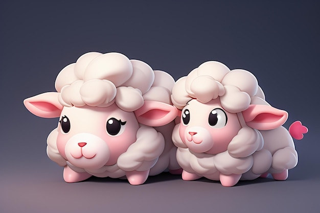 Фото Розовый мультфильм животное икона овцы аниме игра персонаж животное обои фон