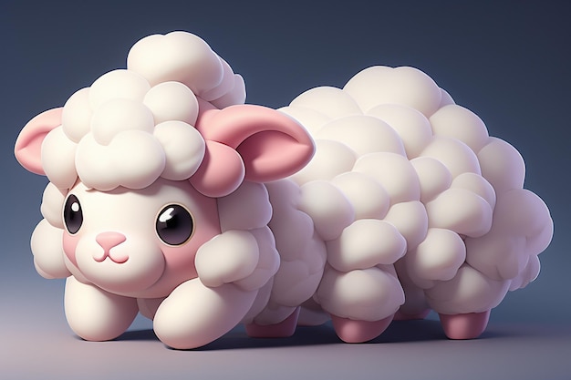 pink cartoon animal sheep icon anime game character animal wallpaper background