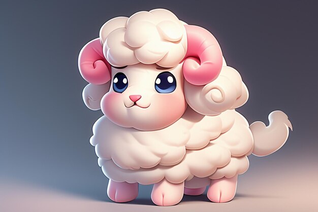 Photo pink cartoon animal sheep icon anime game character animal wallpaper background