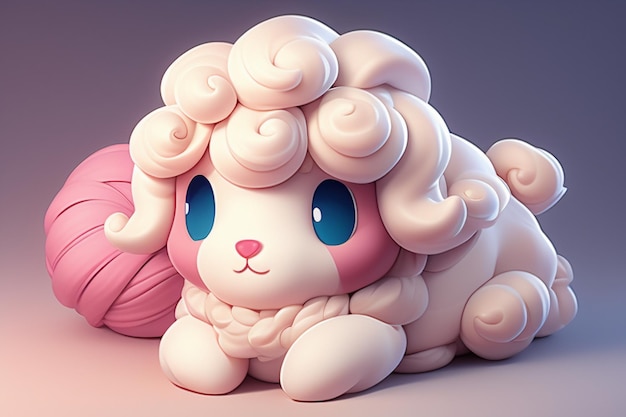 Photo pink cartoon animal sheep icon anime game character animal wallpaper background