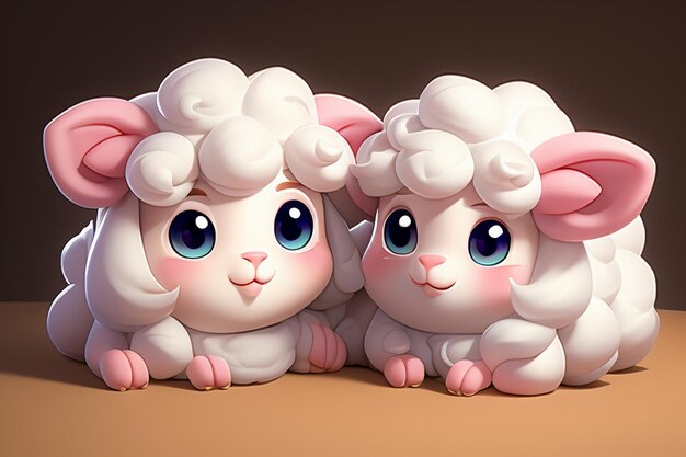 pink cartoon animal sheep icon anime game character animal wallpaper background