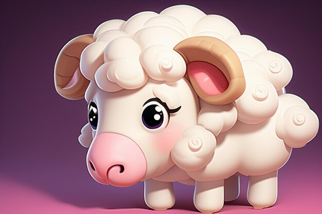 Photo pink cartoon animal sheep icon anime game character animal wallpaper background