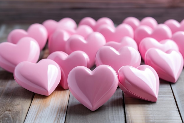 Pink ceramic hearts Valentines day