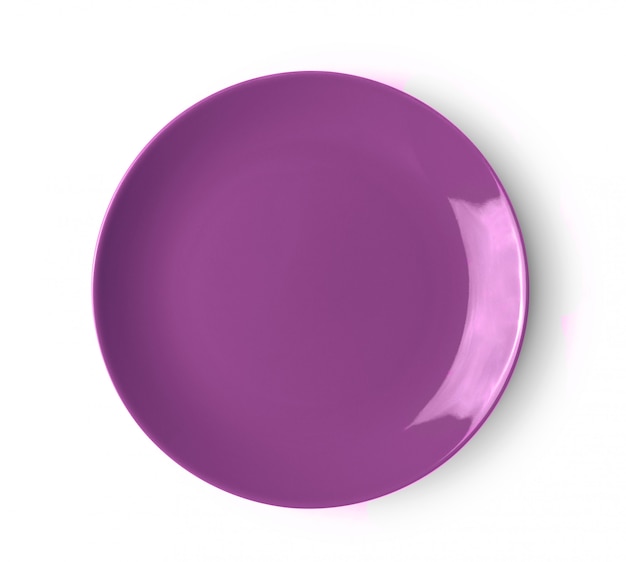 Pink ceramic plate on White surface